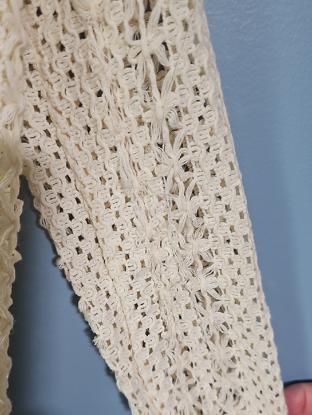 Mango Cream Crochet Shirt Size 4 - Picture 4 of 5